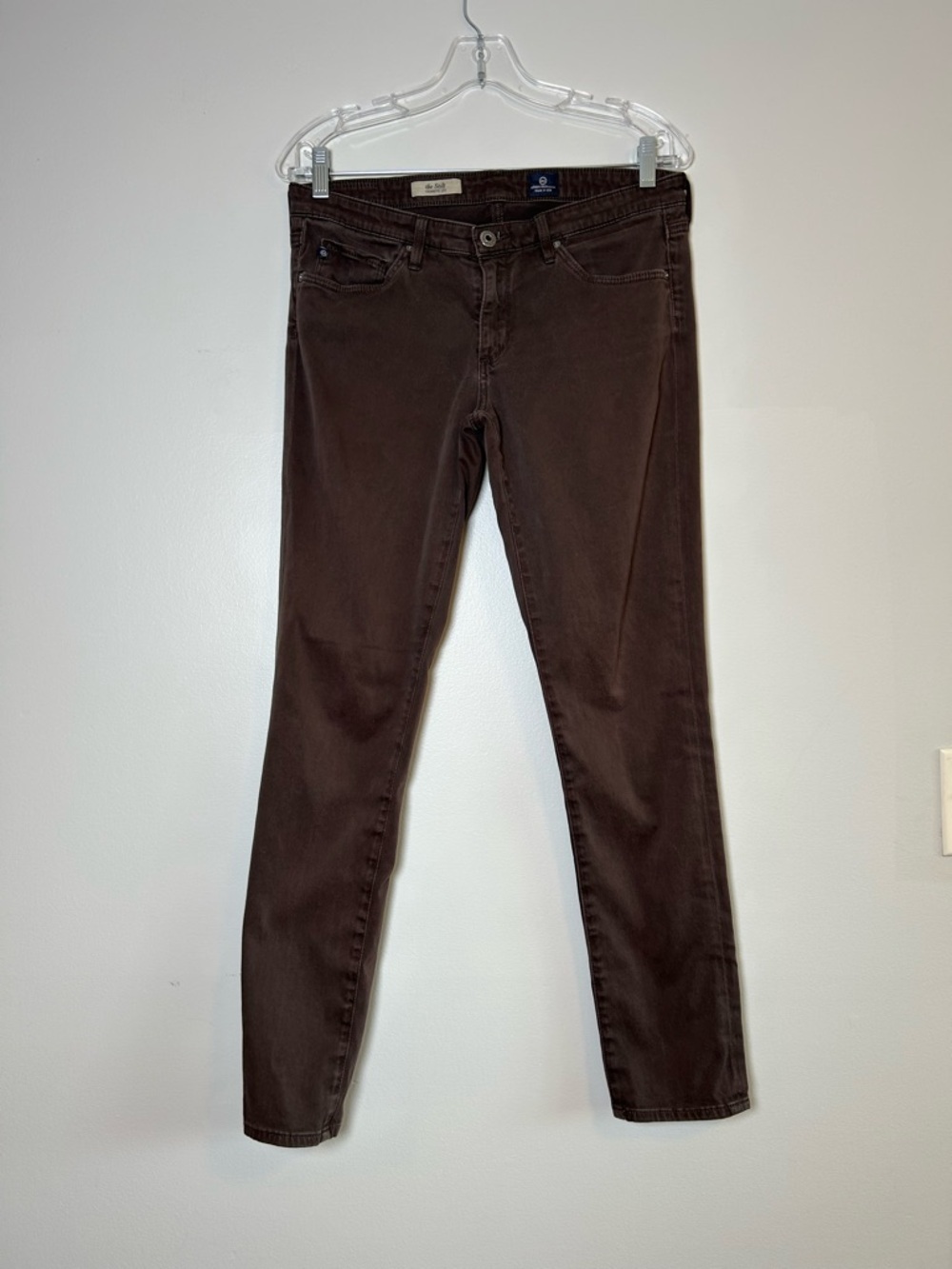 AG Adriano Goldschmied Stilt cigarette leg  Jeans Brown 29R womens mid rise slim